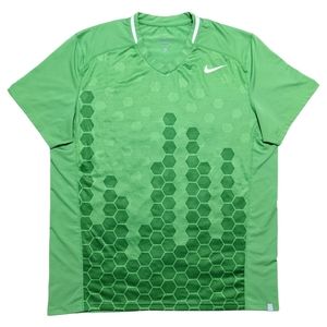 Nike 2011 Estoril Open Del Potro Tennis Shirt Mens Size XL Green White Honeycomb